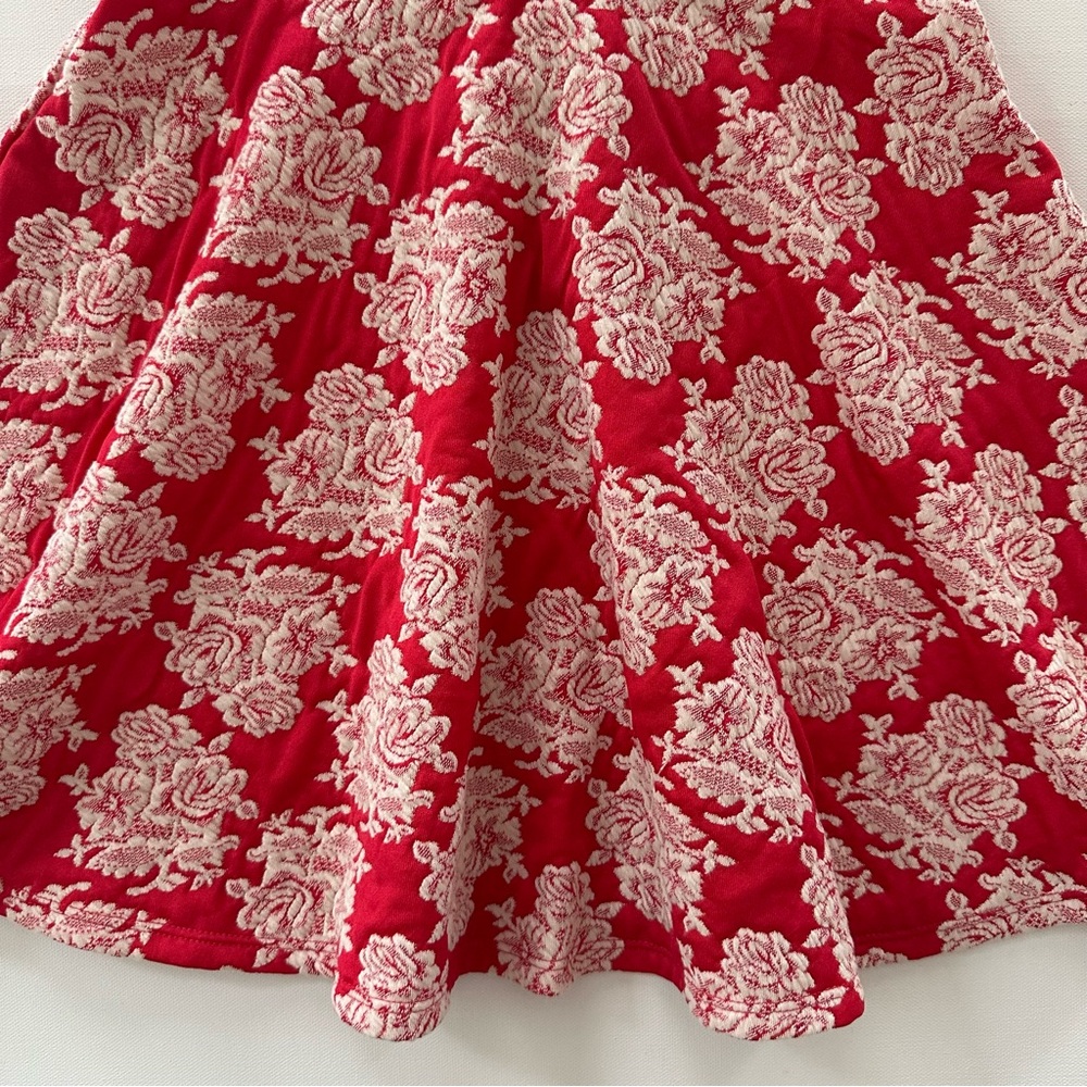 Janie and Jack Girls 7 Red White Floral Party Dress - Picture 2 of 8